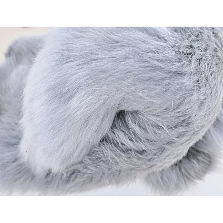 Peau lapin en poil fourrure - gris clair - Cuir en Stock
