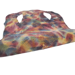 Peau de galuchat - perle centrale - cuir exotique - aquarelle rose - Cuir en Stock