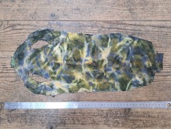 Peau de galuchat - perle centrale - cuir exotique - aquarelle vert - Cuir en stock