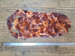 Peau de galuchat - perle centrale - cuir exotique - aquarelle violet/brique - Cuir en stock