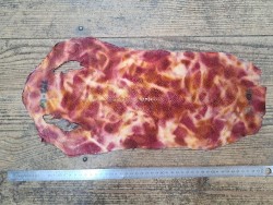 Peau de galuchat - perle centrale - cuir exotique - aquarelle rose/brique - Cuir en stock