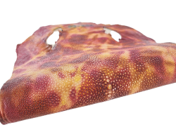 Peau de galuchat - perle centrale - cuir exotique - aquarelle rose/brique - Cuir en Stock