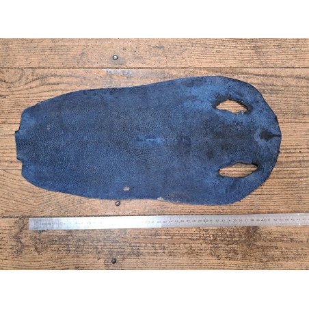 Peau de galuchat - perle centrale - cuir exotique - zébré blanc/noir - Cuir en Stock