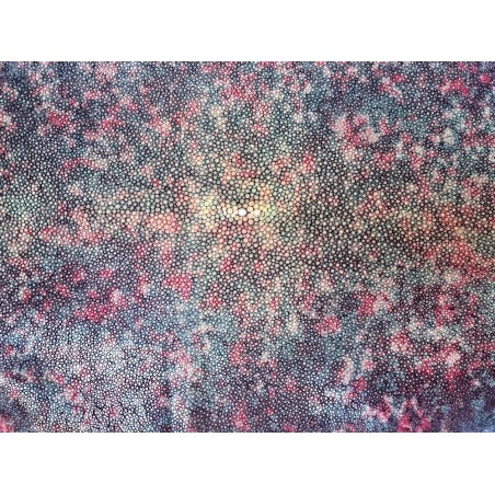 Peau de galuchat - perle centrale - cuir exotique - tacheté rose - Cuir en Stock