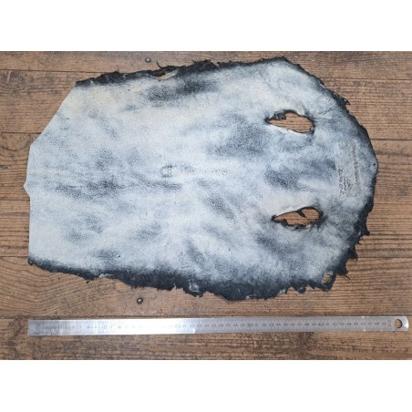 Peau de galuchat - perle centrale - cuir exotique - or antique - Cuirenstock