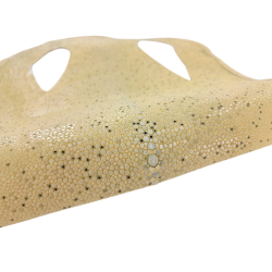 peau galuchat - exotique - jaune pâle - point noir - cuirenstock