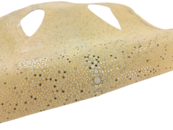 peau galuchat - exotique - jaune pâle - point noir - cuirenstock