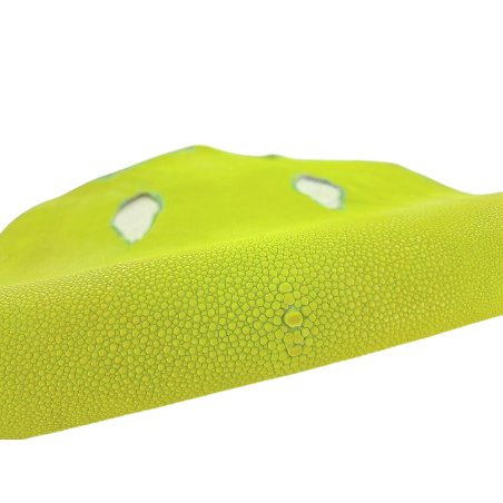 peau galuchat - exotique - jaune fluo - cuir en stock