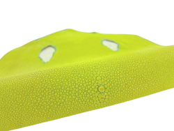 peau galuchat - exotique - jaune fluo - cuir en stock
