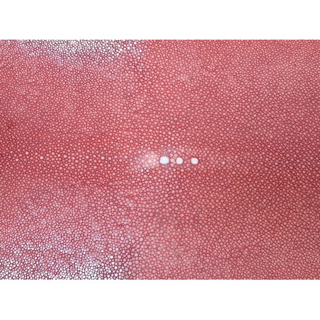 Peau de galuchat - perle centrale - cuir exotique - rose saumon - Cuirenstock