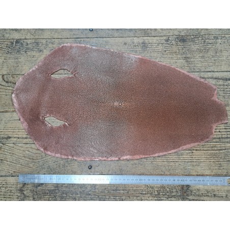 Peau unique de galuchat - N°24 - Cuivre paillettes roses - Cuirenstock
