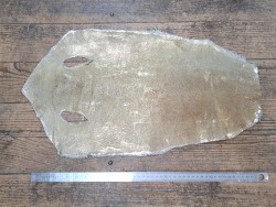 Peau de galuchat - perle centrale - cuir exotique - or - Cuirenstock