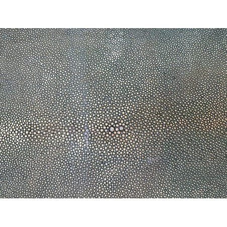 Peau de galuchat - perle centrale - cuir exotique - vert paillettes dorée - cuir en stock