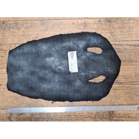 Peau de galuchat - perle centrale - cuir exotique - vert paillettes dorée - Cuir en stock