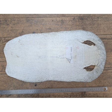 Peau de galuchat - perle centrale - cuir exotique - ocre paillettes dorées - Cuir en stock