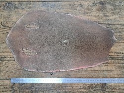 Peau de galuchat - perle centrale - cuir exotique - or rose - Cuirenstock