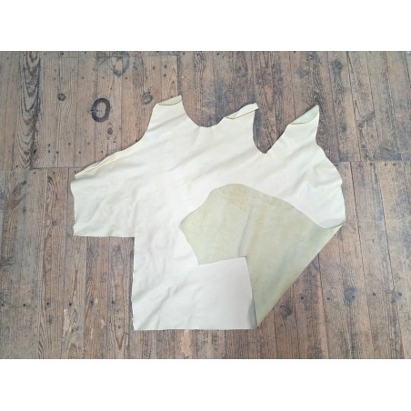 Demi-peau de cuir de veau lisse - vanille - Cuirenstock
