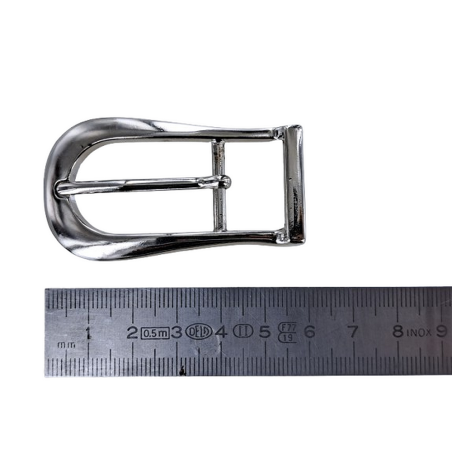 Boucle rectangulaire ovale - nickelé - 20 mm - ceinture - bouclerie - accessoires - cuir en stock
