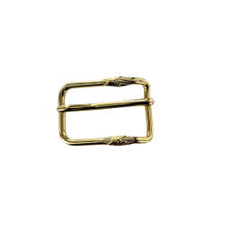 Boucle rectangulaire motif croix - laiton - 20 mm - ceinture - bouclerie - accessoires - cuir en stock