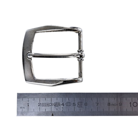 Boucle de ceinture carrée- nickelé - 40 mm - bouclerie - accessoire - cuirenstock