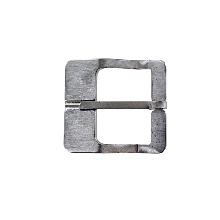 Boucle de ceinture carrée - nickelé brossé - 40 mm - bouclerie - accessoire - Cuir en Stock