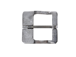 Boucle de ceinture carrée - nickelé brossé - 40 mm - bouclerie - accessoire - Cuir en Stock