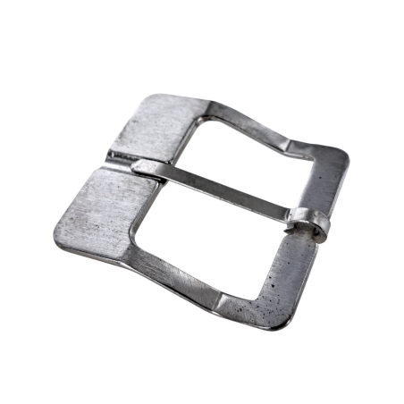 Boucle de ceinture carrée - nickelé brossé - 40 mm - bouclerie - accessoire - Cuir en stock