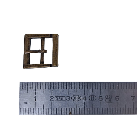 Petite boucle de ceinture trapèze - bronze - 15 mm - Cuirenstock