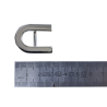 Petite boucle de ceinture arrondie à crochet - nickelé - 15 mm - Cuirenstock