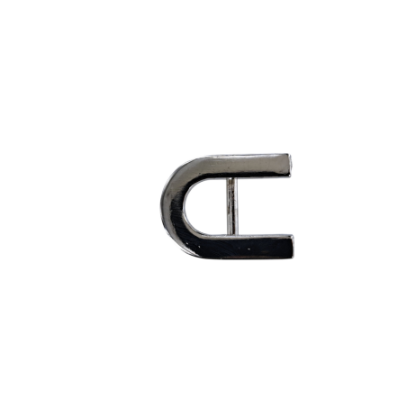 Petite boucle de ceinture arrondie à crochet - nickelé - 15 mm - Cuir en Stock