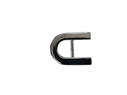 Petite boucle de ceinture arrondie à crochet - nickelé - 15 mm - Cuir en Stock