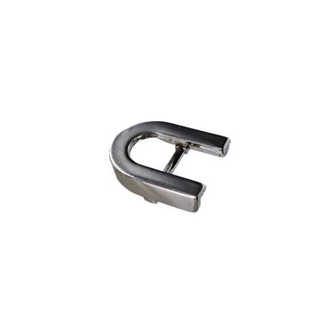 Petite boucle de ceinture arrondie à crochet - nickelé - 15 mm - Cuir en Stock