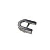 Petite boucle de ceinture arrondie à crochet - nickelé - 15 mm - Cuir en Stock