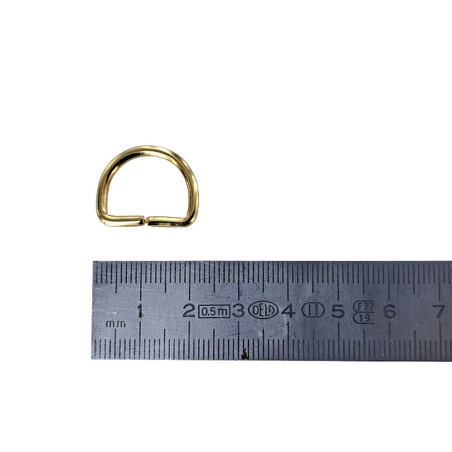 Anneau demi-ronds doré - 15 mm - anneau brisé - Cuirenstock