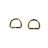 Anneau demi-ronds doré - 15 mm - anneau brisé - cuir en stock