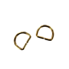 Anneau demi-ronds doré - 15 mm - anneau brisé - Cuir en stock