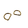 Anneau demi-ronds doré - 15 mm - anneau brisé - Cuir en stock