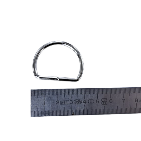 Anneau demi-ronds nickelé - 30mm - anneau brisé - Cuirenstock