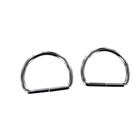 Anneau demi-ronds nickelé - 30mm - anneau brisé - Cuir en stock