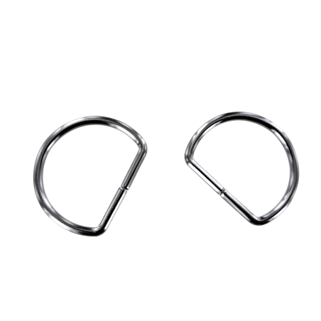 Anneau demi-ronds nickelé - 30mm - anneau brisé - Cuir en stock