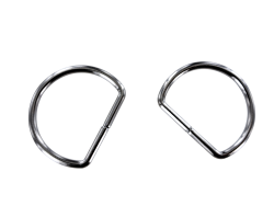 Anneau demi-ronds nickelé - 30mm - anneau brisé - Cuir en stock