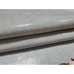 Peau de porc velours grains - galuchat gris - maroquinerie - Cuir en stock