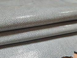 Peau de porc velours grains - galuchat gris - maroquinerie - Cuir en stock