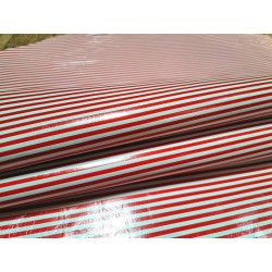 Peau de cuir d'agneau à rayures blanc/rouge - maroquinerie - Cuir en Stock