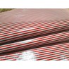 Peau de cuir d'agneau à rayures blanc/rouge - maroquinerie - Cuir en Stock