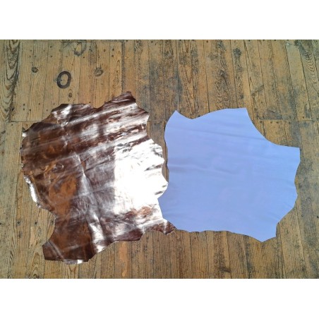 Lot de 2 peaux de cuir d'agneau et de chèvre - Bonnes affaires