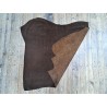 Demi peau de veau velours - motif grecque - marron - Cuirenstock