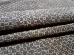 Demi peau de veau velours - motif grecque - marron - Cuir en Stock