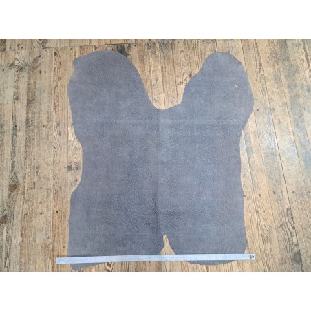 Peau de veau effet froissé -  gris taupe - cuir en stock
