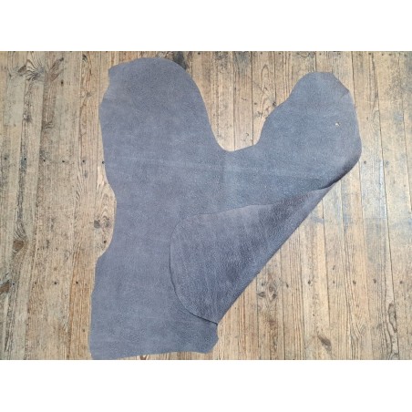 Peau de veau effet froissé - Gris taupe - Cuir en Stock